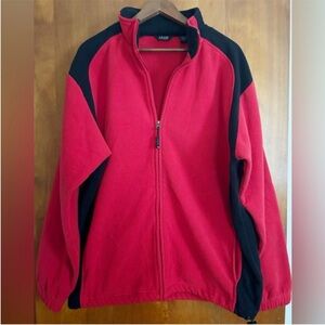IZOD PerformX Men’s Fleece Jacket, Preloved, Red/Black, Sz XL